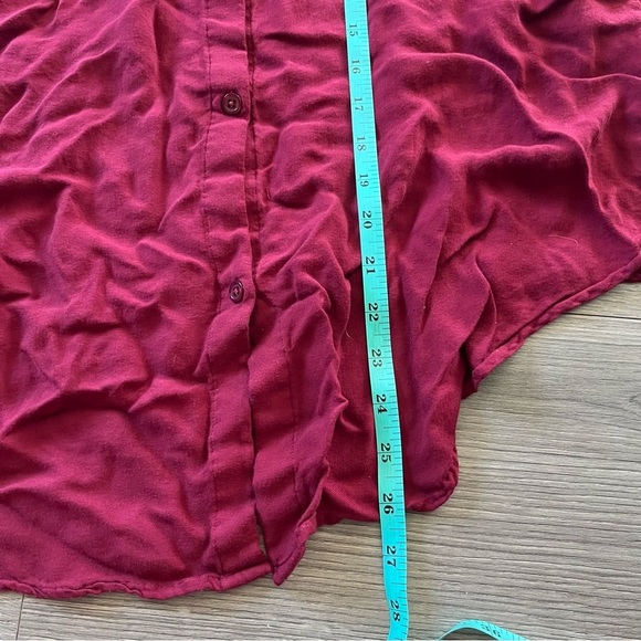 Anthropologie Cloth & Stone Womens Maroon Wine Colored Bell Sleeve Long Size M - Picture 5 of 7